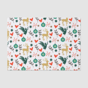 Weihnachtssymbole Muster Traditionelle Farben Seidenpapier