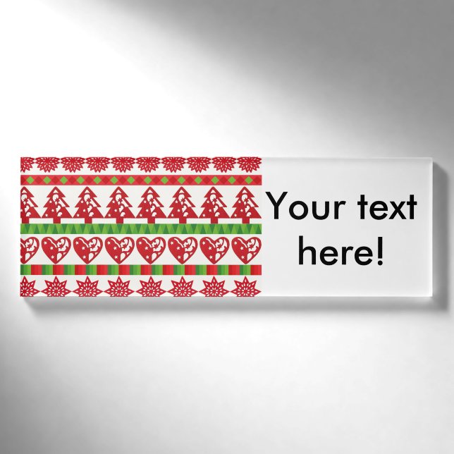 WeihnachtsSymbole Namenschild (Vorderseite)