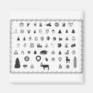 Weihnachtssymbole Ornamente Perlen Balls Poinsetti Magnet