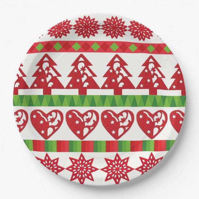 WeihnachtsSymbole Pappteller (Vorderseite)