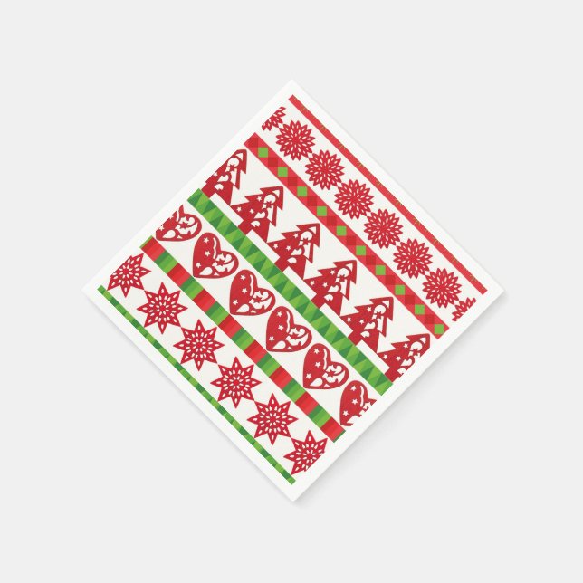 WeihnachtsSymbole Serviette (Ecke)