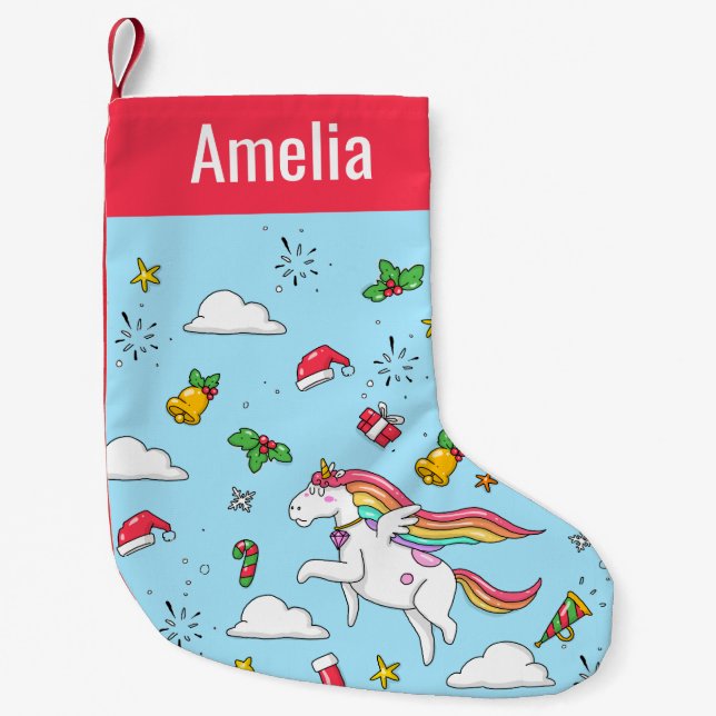 Weihnachtssymbole und eindrucksvoller Name Kleiner Weihnachtsstrumpf (Vorderseite)