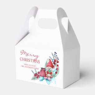 Weihnachtssymbole und Gnome Geschenkschachtel