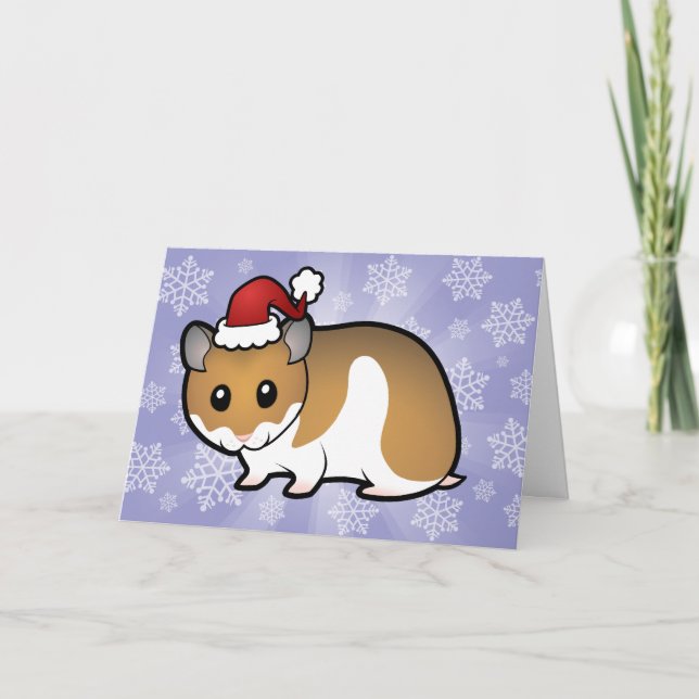 Weihnachtssyrian-Hamster Feiertagskarte (Vorderseite)