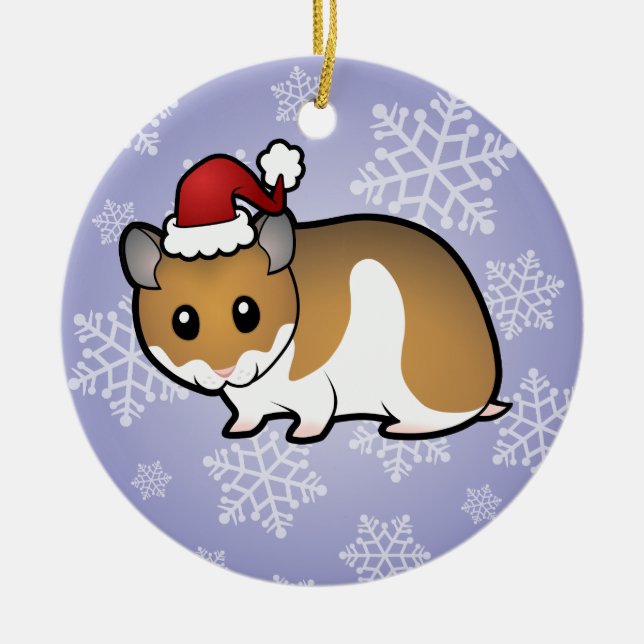 Weihnachtssyrian-Hamster Keramik Ornament (Vorne)