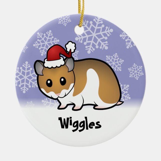 Weihnachtssyrian-Hamster Keramik Ornament (Vorne)