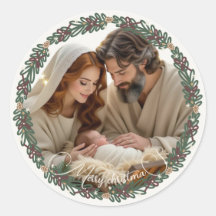 Weihnachtsszene Baby Jesus in der Krippe Ihr Foto