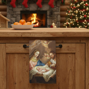 Weihnachtsszene der Nativität Geschirrtuch