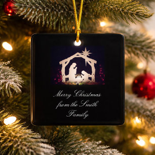Weihnachtsszene Frohe Weihnachten Keramik-Ornament Keramikornament
