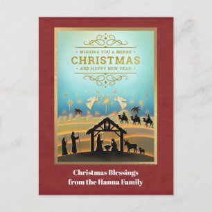 Weihnachtsszene "Fröhliche Weihnachten und ein glü