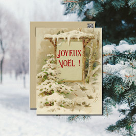 Weihnachtsszene mit Gartenzeichen Postkarte