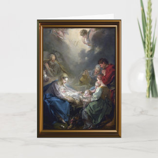 Weihnachtsszene mit religiöser Thematik Karte