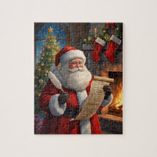 Weihnachtsszene mit Santa Claus am Kamin