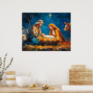 Weihnachtsszene, schöne Illustration, Poster