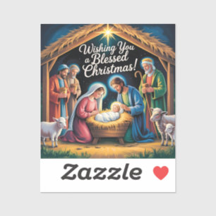 Weihnachtsszene Weihnachtsgrüße Aufkleber