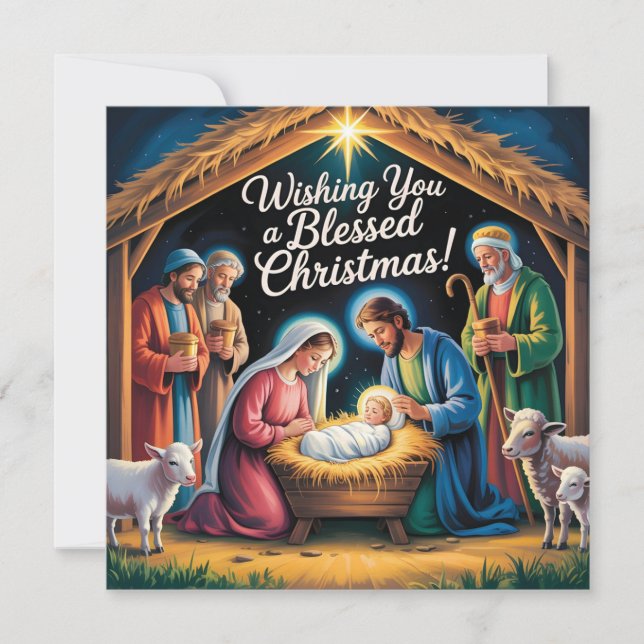 Weihnachtsszene Weihnachtsgrüße Feiertagskarte (Vorderseite)