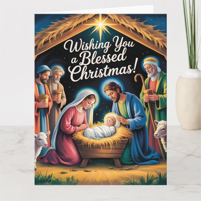 Weihnachtsszene Weihnachtsgrüße Karte (Vorderseite)