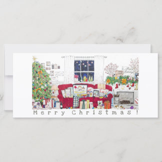 Weihnachtsszene zu Hause - Leere Karte