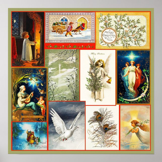 Weihnachtsszenen und Themes Collage Poster (Vorne)