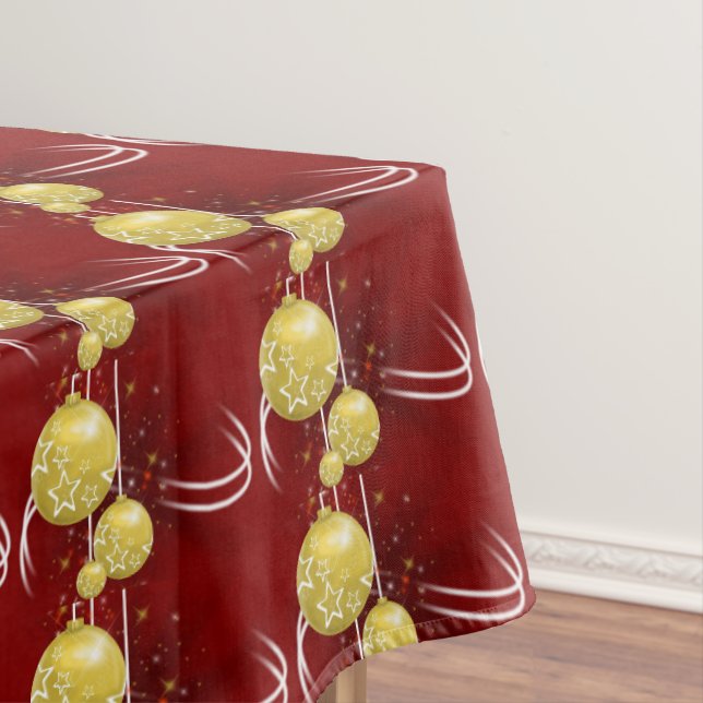 Weihnachtstablett, Goldbälle Tischdecke (Beispiel)