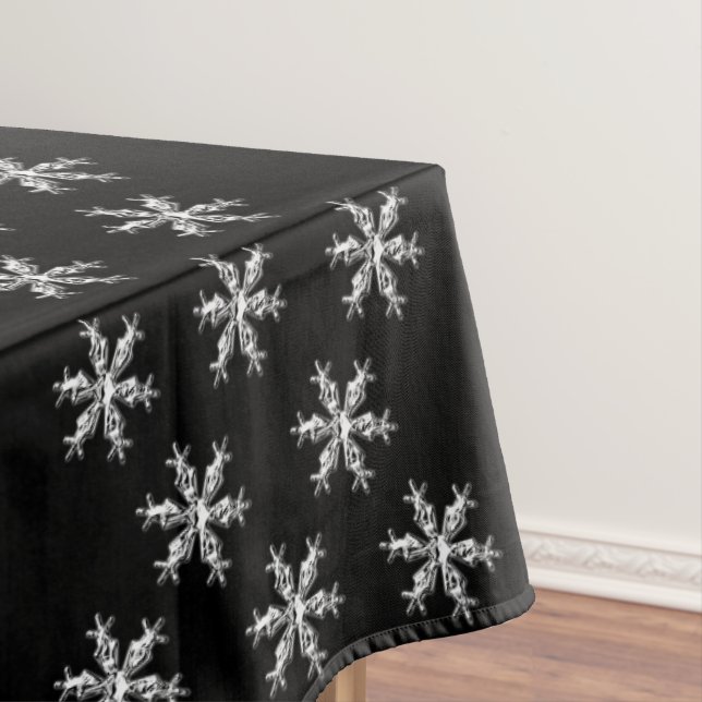Weihnachtstablett, Schneeflocken, Schwarz Tischdecke (Beispiel)