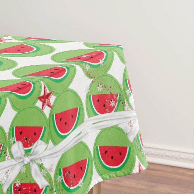 Weihnachtstablette, Ananas, weißer Bow Tischdecke (Beispiel)