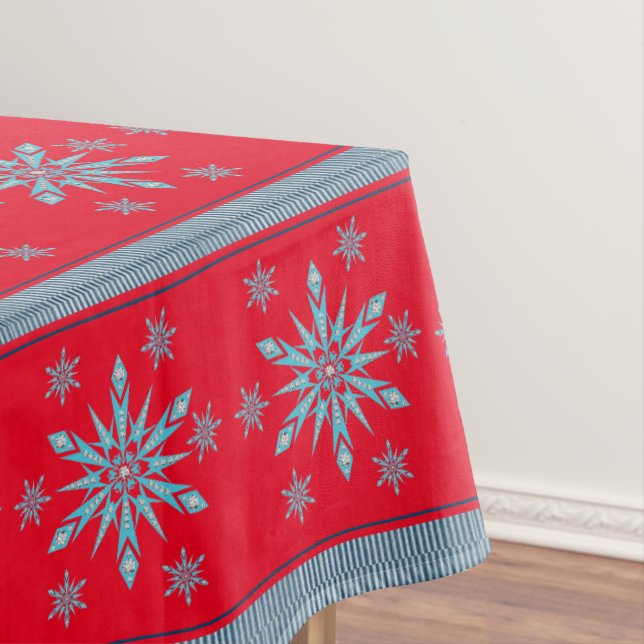 Weihnachtstablette, Schneeflocke Tischtennis Rot Tischdecke (Beispiel)
