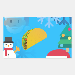 Weihnachtstaktik Emoji Rechteckiger Aufkleber