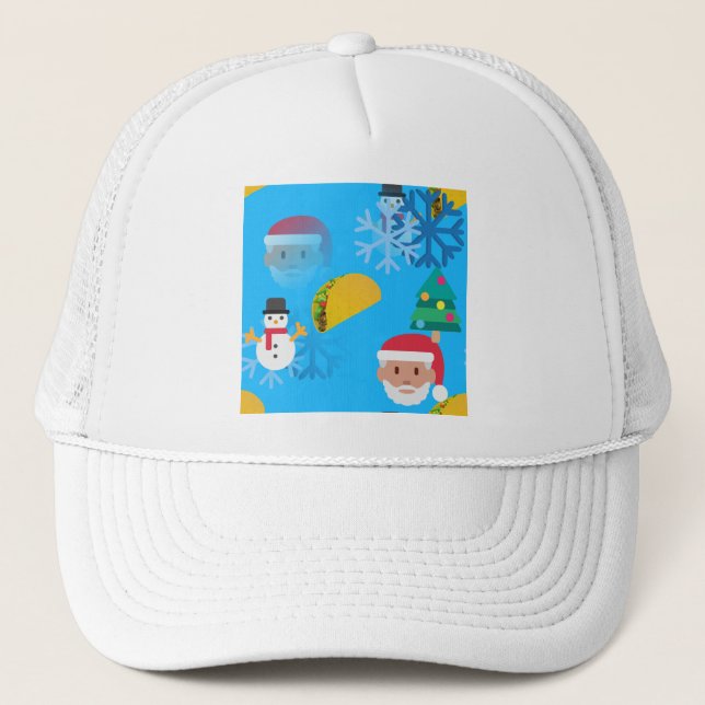 Weihnachtstaktik Emoji Truckerkappe (Vorderseite)