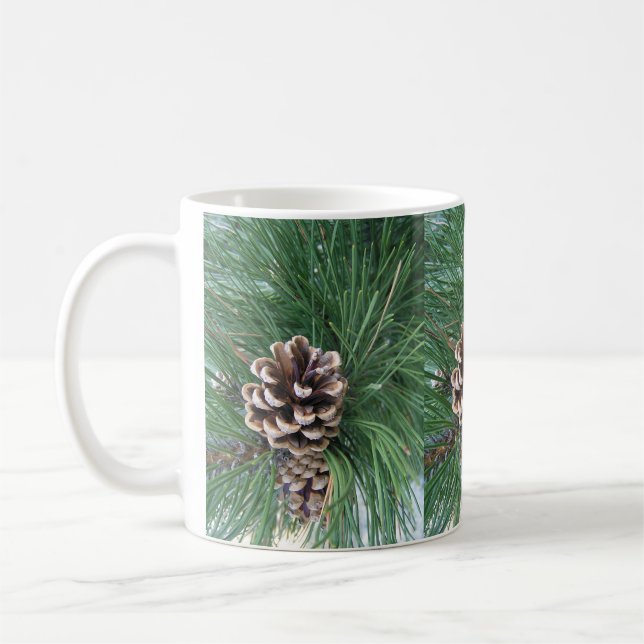 Weihnachtstanenzapfen Kaffeetasse (Links)