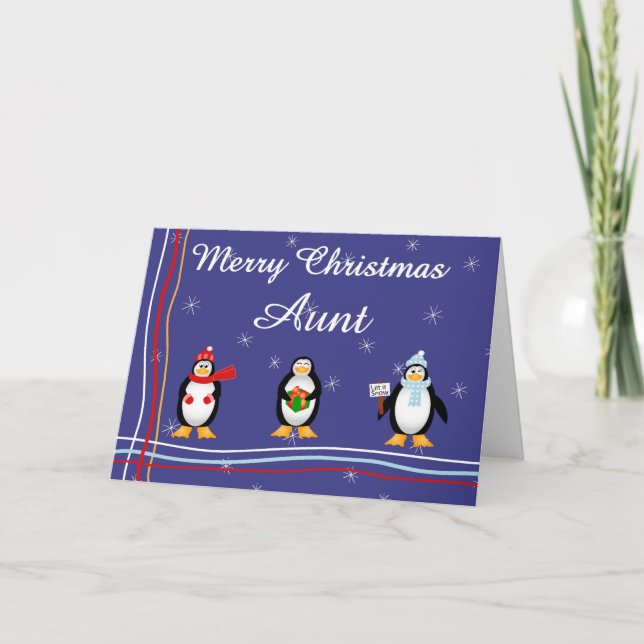 Weihnachtstante Feiertagskarte (Vorderseite)