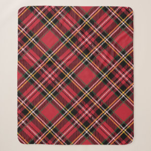 Weihnachtstartan-Muster Sherpadecke
