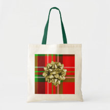 Weihnachtstartan-Tasche mit Bogen