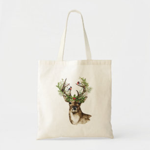 WeihnachtsTasche mit Weihnachtsrotwild Tragetasche