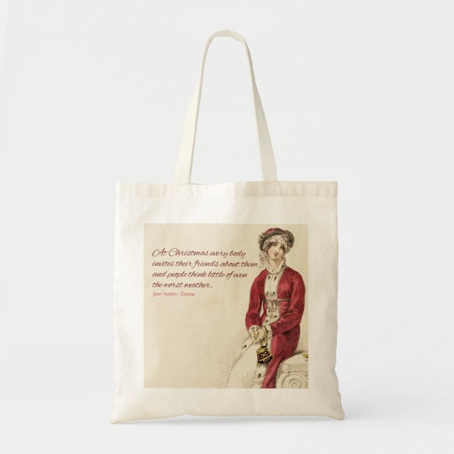 WeihnachtsTaschen-Tasche Janes Austen Tragetasche (Vorne)