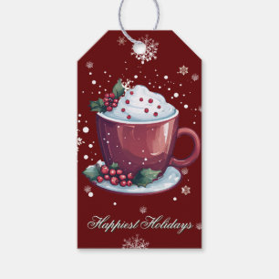 Weihnachtstasse heiße Schokolade Rot Geschenkanhänger