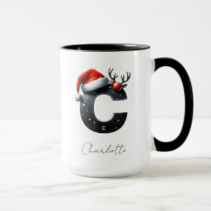 Weihnachtstasse mit Buchstabe C Personalisierter Tasse