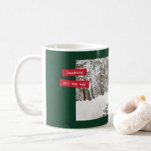 Weihnachtstasse mit rotem Etikett Kaffeetasse