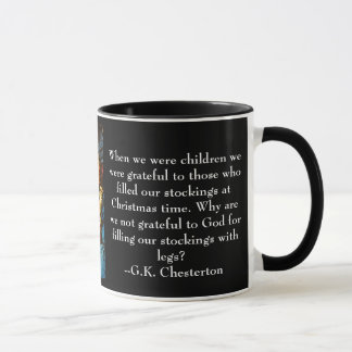 WeihnachtsTasse mit Zitat G.K. Chesterton Tasse