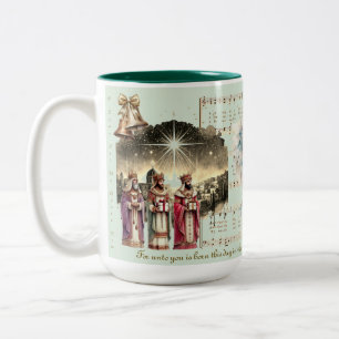 Weihnachtstasse Nativität Drei Könige Zweifarbige Tasse