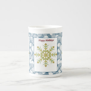 Weihnachtstasse, Schneeflocke, Frohe Feiertage Prozellantasse