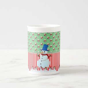 Weihnachtstasse, Schneemann, Frohe Weihnachten Prozellantasse