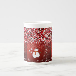 Weihnachtstasse Schneemann Prozellantasse