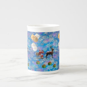 Weihnachtstasse, Weihnachtsmann Prozellantasse