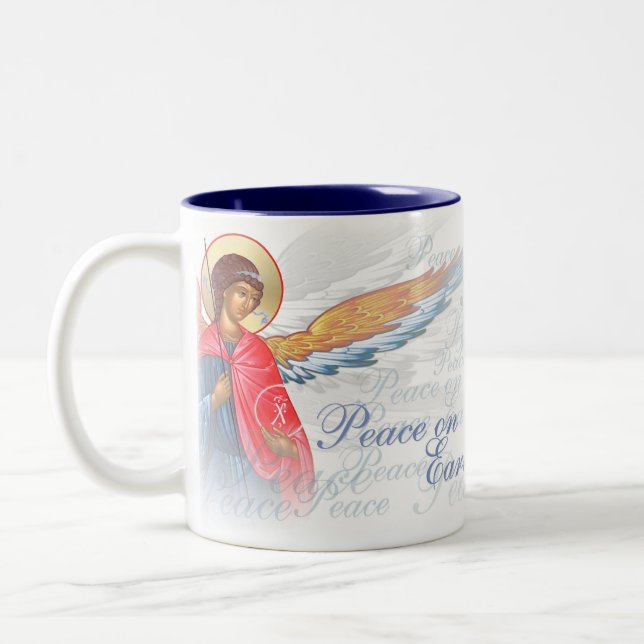WeihnachtsTasse - Weltfrieden Zweifarbige Tasse (Links)
