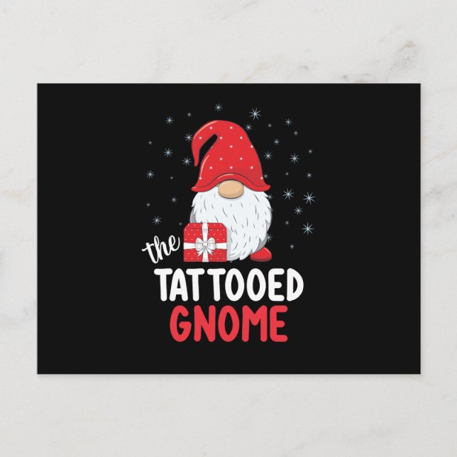 Weihnachtstattooid Niedlich Gnome Postkarte (Vorderseite)