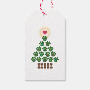 Weihnachtstatzen-Druck-Baum-Geschenk-Umbauten Geschenkanhänger