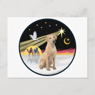 Weihnachtstaube (R) - Gelbe Labrador (F) Feiertagspostkarte