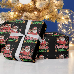 Weihnachtsteam Santa Afro Mann Stolz Schwarz Afrik Geschenkpapier
