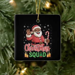 Weihnachtsteam Santa Afro Mann Stolz Schwarz Afrik Keramikornament